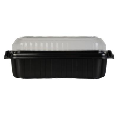 China Plastic Excellent Quality Customizable Food Grade Small Rectangular Freezer Plastic Food Container With Pet Lid for sale