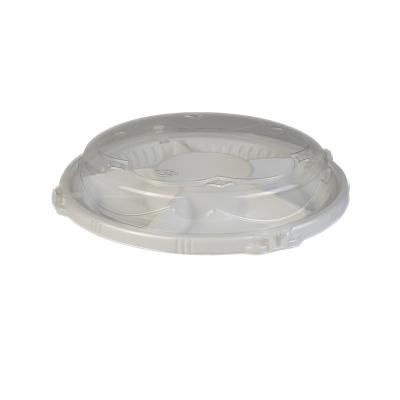 China Plastic Factory Direct Made In Taiwan Quality Customize And Reusable Pp Plastic Round Platter With 5 Compartment for sale