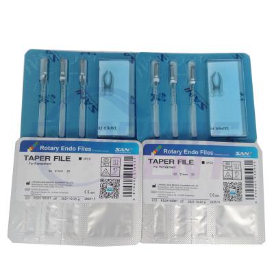 China Controlled Memory Files Dental Root Canal File S2 21mm Reprocessing / Endodontic instruments SANI file niti motor use endo rotary taper file for sale