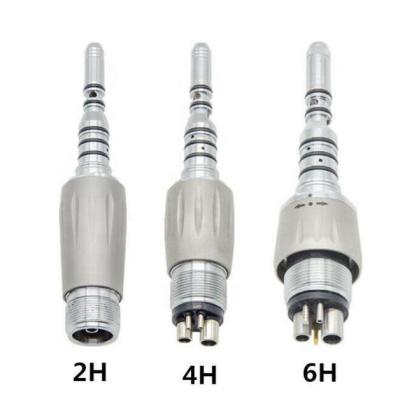 China 2 hole dental self generator handpiece LED high speed generator /E-generator quick coupling connector Borden 2 H quick coupler for air turbine for sale