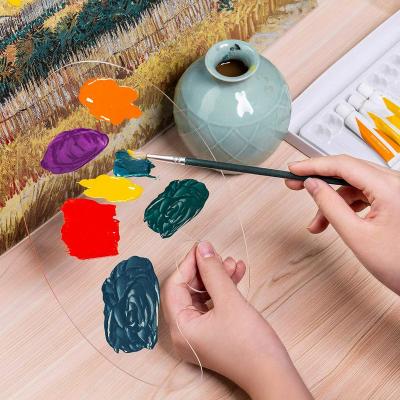 China Acrylic Paint Palette Smooth Polishing Clear Plastic Artist Paint Color Mixing Tray Clean Plastic Paint Pallet for DIY Art Craft Painting for sale