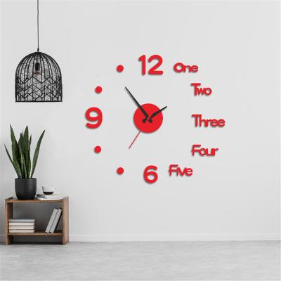 China Modern Design 3D Radio DIY Clock Decoration 3D DIY Wall Sticker Acrylic Clock Sticker Removable Acrylic And EVA Install Wall Clocks for sale