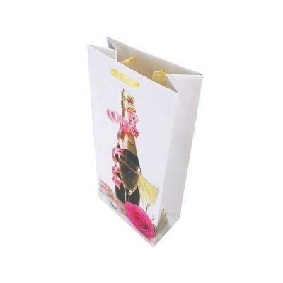 China Recycled Rrecyclable ArtPapers Portable Christmas Wine Bottle Tote Bag From Materials Latest Arrival for sale