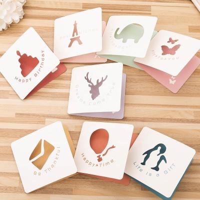 China Cute Gift Wrapping Colorful Hollow Greeting Card Thank You Wedding Invitations Christmas Party Card With Custom Logo for sale