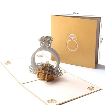 China Gift Wrapping New 3d Exquisite Wedding Invitations Card Valentine Pop Up Greeting Card for sale