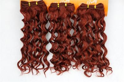 China Yaki Red Natural Human Hair Extensions Clip In Jerry Curly 16 Inches for sale