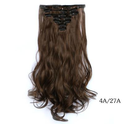 China Clip sintético largo oscuro de Brown en armadura sedosa del pelo recto de las extensiones del pelo en venta