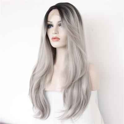 China das perucas dianteiras sintéticas do laço de 5A Ombre linha natural onda profunda do cabelo à venda