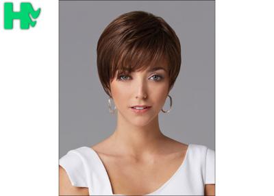 China Natural Color Fashion Short Synthetic Wigs , High Temperature Fiber Wigs For Women for sale