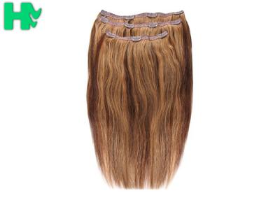 China Clip colorido recto en las extensiones sintéticas del pelo, extensiones sintéticas principales completas del pelo del alambre de alta temperatura en venta