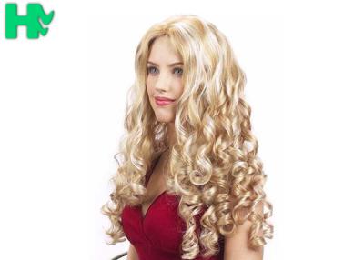 China Loose Wave Heat Long Synthetic Wigs , 24 Inches Long Wavy Curly Hair For White Women for sale