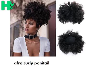 Cina Pezzi sintetici neri dei capelli, estensioni ricce della coda di cavallo dei capelli umani di afro in vendita