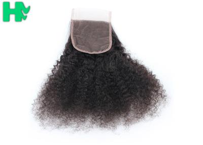 China Comfortable Soft Silk Base Brazillian Human Hair Closure Kinky Curly Style for sale