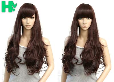 China Synthetische Dichte Brown-Farb-Rose Intranet Long Curly Wigss Haar-250% zu verkaufen