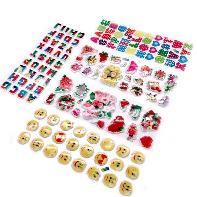 China Custom High Quality Waterproof Plastic Original Design Helmet Baseball Alphabet Flower Puffy 3D Star Stickers For Daily Life Sheets for sale