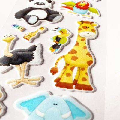 China 3D Design Waterproof Animal Cup Eva Foam Kiss Stickers, PVC Sponge Sticker Foam Puffy Sticker For Kids for sale