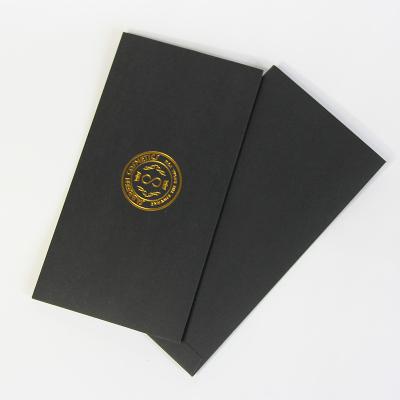 China Custom Luxury Handmade Paper Black Business Envelope Gift Wrapping Paper Clutch Bag Mailing Ad for sale