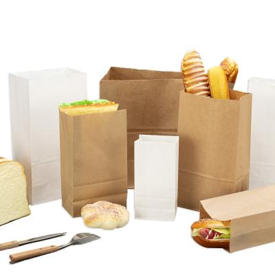 China Custom Logo Food Bread Food Bags Takeaway Box Brown Paper Bags for sale