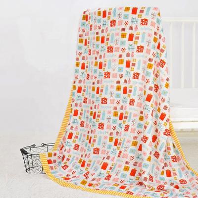 China Anti-pilling Muslin Tree Warm 4 Layer Cotton Bamboo Muslin Baby Blanket Wrap Wrap for sale