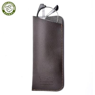 China Hot Sale Wholesale Portable Unisex Portable PU Sunglass Pouch Black Soft Leather Case With Custom Logo Eyewear Bag for sale