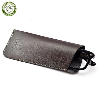 China Portable Factory Customized With Fashion Cheap Portable Soft Sunglass Holder Bag Glasses Logo PU Leather Pouch for sale