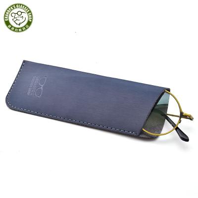 China Wholesale Luxury Portable Hand Made Customize Glass Case PU Soft Glasses Leather Pouch for sale