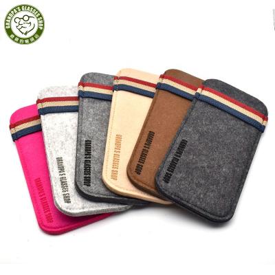 China Wholesale Portable Simple Colorful Pocket Fashion Glasses Case Handmade Felt Eco-Friendly Soft Bag Sunglasses for sale