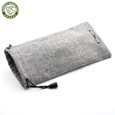 China Portable Wholesale Promotional Soft Drawstring Soft Sunglasses Microfiber Cotton Cloth Glass Reading Cloth Fashion Canvas Pouch for sale