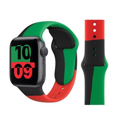 China 7 Colors Rubber For Apple Watch Band 38/40mm Strap 42/44mm Rubber Strap 42/44mm Unit Sport Silicone Smart Strap for sale