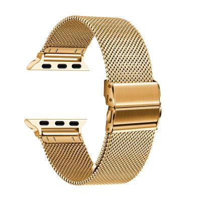 China Fanshion Sport Metal Iwatch Stainless Steel Milanese Watch Bands With Bow Buckle For Apple Watch Bands 38mm 40mm 42mm 44mm for sale