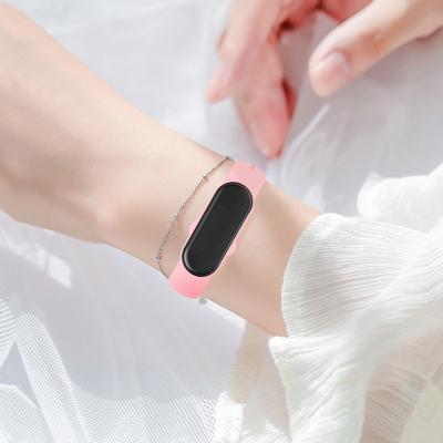 China Global Silicone Gel Version Smartwatch Strap Fitness Wristband Silicone Smart Watch Bands For Xiaomi MI Band 3/4/5/6 same as original for sale