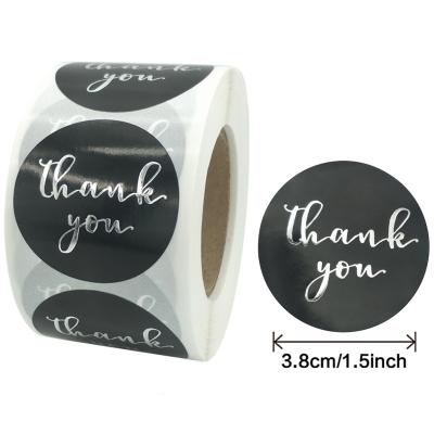 China Waterproof Custom Design Thank You Stickers Round Gift Labels Self Adhesive Sticker for sale