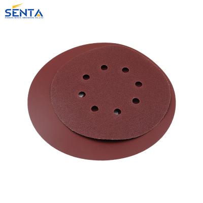 China Woodworking and Loop Red Color Grinding Hook and Aluminum Oxide Paint Car Sand Paper Disc for sale