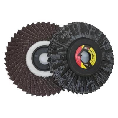 China Long Life Senta 100x16mm Abrasive Flower Fin Disc 4 Inch Kingsba Fin Wheel for sale