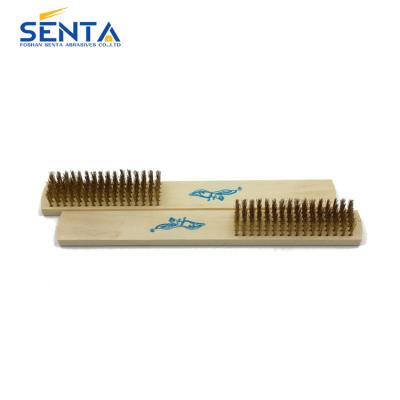 China Cleaning Brushes High Quality Brass Wire Cleaner With Wooden Handle In Brush for sale