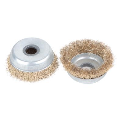 China Circular Crimped Twist Knot Steel Wire Cup Polishing Brush For Grinder for sale