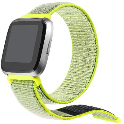 China Wholesale Breathable Replacement for fitbi versa 2 lite Charger Hook Loop Watch Bands Nylon Strap for sale