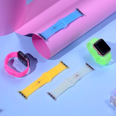 China Hot Selling Flexible Night Vision Watchband For Iwatch Series 1 2 3 4 5 For Watch 38/40mm 42/44mm Watch Bands for sale