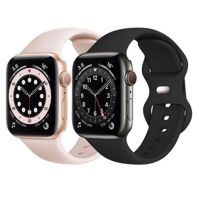 China Daoyidao Adjustable Women's Men Sport Silicone 38mm 40mm 42mm 44mm Apple Watch Band Strap Butterfly Buckle For iWatch 7 6SE 5 4 3 2 1 for sale