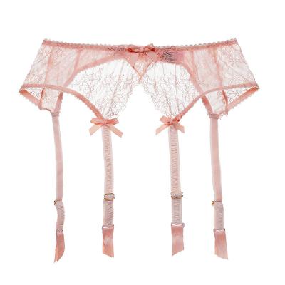 China Comfortable Underwear Women's Girls Sexy Garter Belt Lace Up Thin Wide Edge Retro Hosiery Transparent Garter Belt for sale