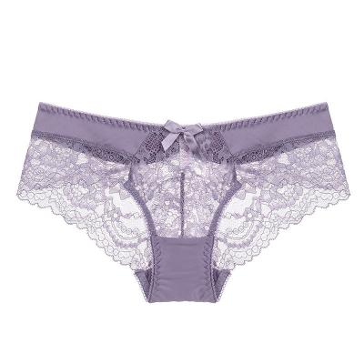 China New Fashion Women's Ultra Thin Breathable Lace Panties Sexy Transparent Panties Low Waist Underwear for sale