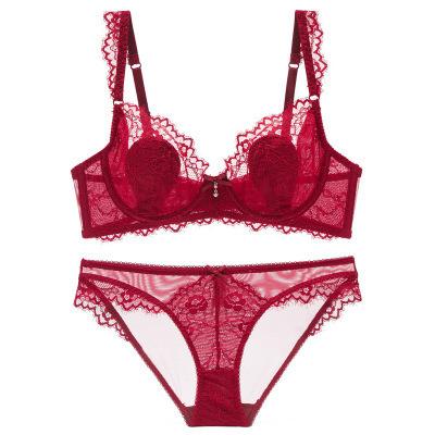 China Factory direct sales breathable new arrival of new women's sexy transparent ultra-thin bra lace bra set for sale