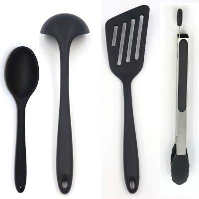 China Sustainable High Quality 4 Pieces Silicone Cookware Cooking Spatula Kitchen Utensils for sale