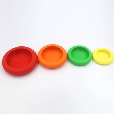 China 4Pcs Multifunctional Child Safe Fruit Cover Around Silicone Stretch Lids Fruit Vegetable Saver Food Fresh Storage Cover for sale