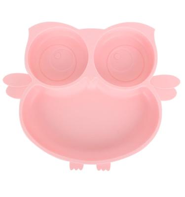 China Phthalate free new silicone meal dish is a special owl type meal dish with no smell and high temperature resistance for sale