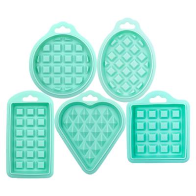 China Mini Waffle Mold Round Oval Viable Rectangle Silicone Square Heart 5 Pieces Chocolate Mold Baking Mold for sale