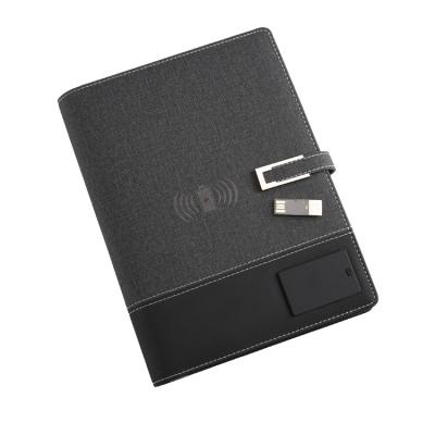 China Magnetic Hot Selling Durable Notebook With Radio Customize Powerbank Notebook LED Light Custom Logo for sale