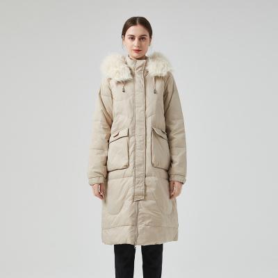 China OEM Parka Women Waterproof Soft Warm Fox Fur Hooded Down Coat Padded Jacket Coat Winter Coat for sale