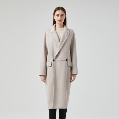 China Trench Women Woolen Jacket Breathable Elegant Soft Cashmere Long Coat for sale