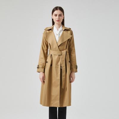 China Anti-Wrinkle Anti-Wrinkle Ditch-Coat Dress Women Long Slim Waterproof Ditch Coat With Belt for sale